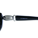 Liz Claiborne Style "Kay" Oval-Sunglasses Black Frame/Dark-Gray Lens
