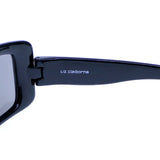 Liz Claiborne Style "Marsha" Oversize-Sunglasses Black Frame/Dark-Gray Lens