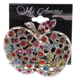 Mi Amore Apple Adjustable-Ring Silver-Tone/Multicolor Size: Adjustable