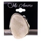 Mi Amore Adjustable-Ring White/Silver-Tone Size: Adjustable