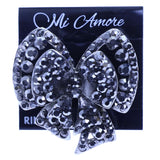 Mi Amore Ribbon Adjustable-Ring Silver-Tone/Gray Size: Adjustable