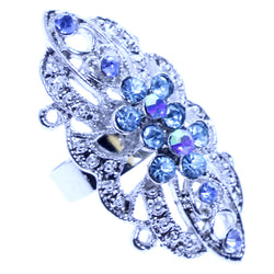 Mi Amore Adjustable-Ring Silver-Tone/Blue Size: Adjustable