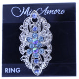 Mi Amore Adjustable-Ring Silver-Tone/Blue Size: Adjustable