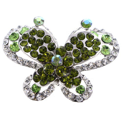 Mi Amore Butterfly AB Finish Adjustable-Ring Green & Silver-Tone Size: Adjustable