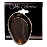 Mi Amore Adjustable-Ring Black/Silver-Tone Size: Adjustable