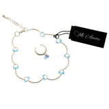 Mi Amore Matching Toe Ring Chain-Anklet Silver-Tone/Blue