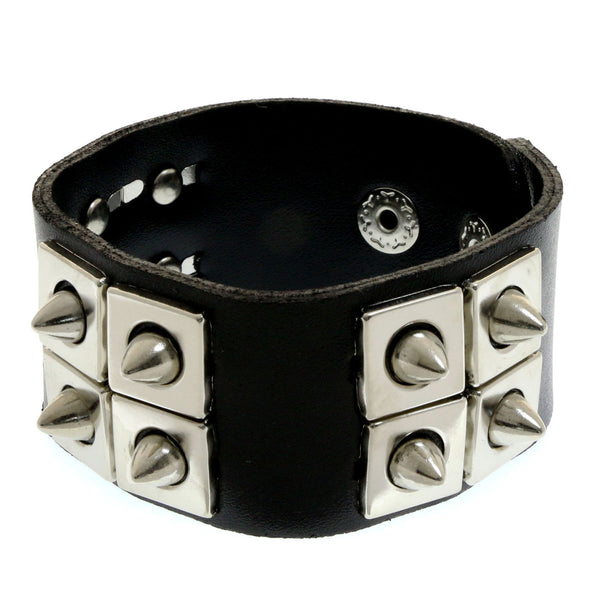Mi Amore spike-studded Cuff-Bracelet Black/Silver-Tone