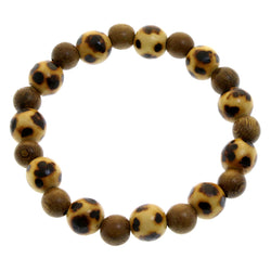 Mi Amore Wooden beads Stretch-Bracelet Brown