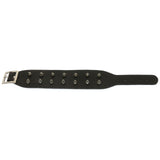 Mi Amore Adjustable-Length Faux-Leather Spike-Studded Cuff-Bracelet Black & Silver-Tone