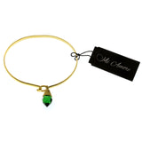 Mi Amore Crystal dangle Bangle-Bracelet Gold-Tone/Green