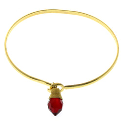 Mi Amore Crystal dangle Bangle-Bracelet Gold-Tone/Red
