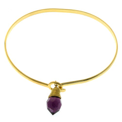 Mi Amore Crystal dangle Bangle-Bracelet Gold-Tone/Purple