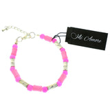 Mi Amore Fashion-Bracelet Silver-Tone/Pink