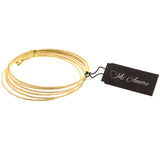 Mi Amore Bound Multiple Rings Key Charm Heart Charm Bracelet-Set Gold-Tone