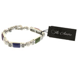 Mi Amore Magnetic Clasp Bangle-Bracelet Silver-Tone/Multicolor