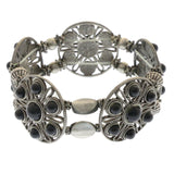 Mi Amore Filligree Bangle-Bracelet Silver-Tone/Black