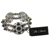 Mi Amore Filligree Bangle-Bracelet Silver-Tone/Black