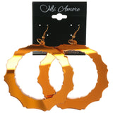Mirrored Dangle-Earrings Orange & Gold-Tone Colored #5242