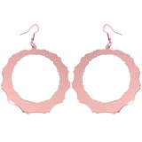 Mirrored Dangle-Earrings Pink Color  #5251