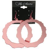 Mirrored Dangle-Earrings Pink Color  #5251