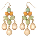 Pastel Dangle-Earrings With Bead Accents Colorful & Gold-Tone Colored #5240