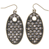 Gold-Tone & Silver-Tone Colored Metal Dangle-Earrings With Crystal Accents #4952