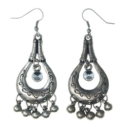 Antique Dangle-Earrings Silver-Tone Color  #5152