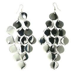 Silver-Tone Metal Chandelier-Earrings #5039