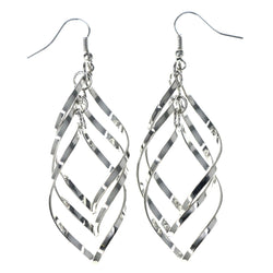 Silver-Tone Metal Dangle-Earrings #5859
