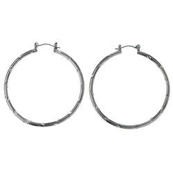 Silver-Tone Metal Hoop-Earrings #5864
