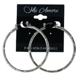 Silver-Tone Metal Hoop-Earrings #5864