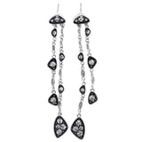 Mi Amore Antiqued Drop-Dangle-Earrings Silver-Tone/Black