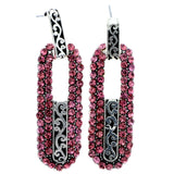 Mi Amore Drop-Dangle-Earrings Pink/Silver-Tone