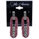 Mi Amore Drop-Dangle-Earrings Pink/Silver-Tone