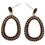 Mi Amore Drop-Dangle-Earrings Brown/Gold-Tone