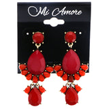 Mi Amore Drop-Dangle-Earrings Red/Gold-Tone