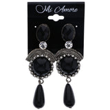 Mi Amore Drop-Dangle-Earrings Black/Silver-Tone