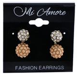 Mi Amore Stud-Earrings Peach/Silver-Tone