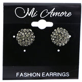 Mi Amore Stud-Earrings Black/Silver-Tone