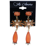 Mi Amore Drop-Dangle-Earrings Orange/Gold-Tone