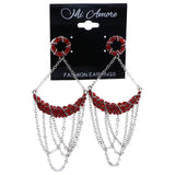 Mi Amore Drop-Dangle-Earrings Red/Silver-Tone