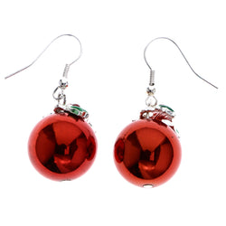 Mi Amore Christmas Holly Berries Dangle-Earrings Red & Green