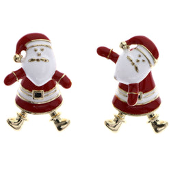Mi Amore Dancing Santa Drop-Dangle-Earrings Red/White