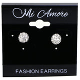 Mi Amore Post-Earrings Silver-Tone