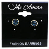 Mi Amore Post-Earrings Blue/Gold-Tone