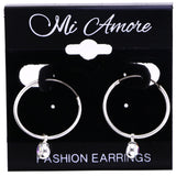 Mi Amore AB Finish Hoop-Earrings Silver-Tone