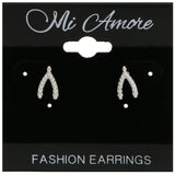 Mi Amore Wishbone Stud-Earrings Silver-Tone