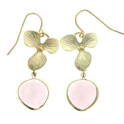 Mi Amore Flower Dangle-Earrings Gold-Tone/Pink