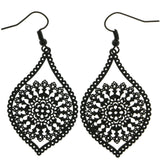 Mi Amore Cut-Out Mandala Design Dangle-Earrings Black