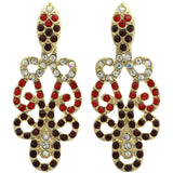 Mi Amore AB Finish Dangle-Earrings Gold-Tone/Red